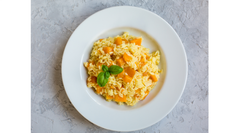 Pumpkin risotto with mint